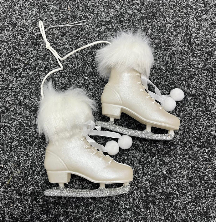 Christmas Ice Skate Decoration- Cream