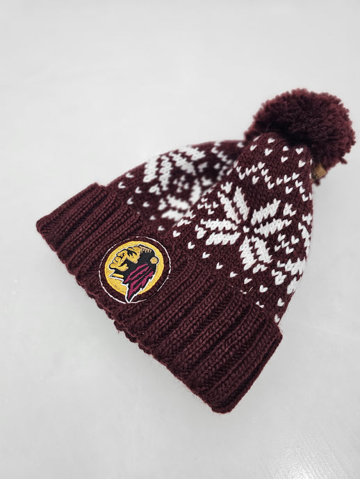 Whitley Warriors Snowflake Maroon Bobble Hat