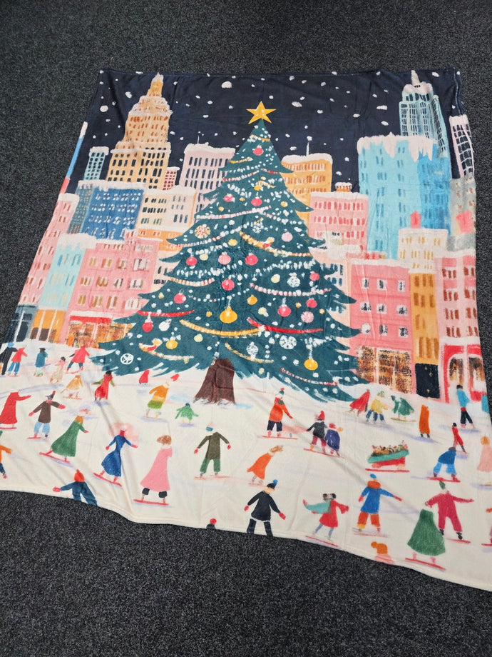 Christmas Ice Skating Blanket