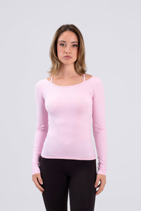 Intermezzo 6660 Cross Ice Skating Top in Baby Pink
