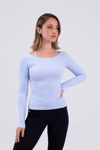 Intermezzo 6660 Cross Ice Skating Top in Pale Blue