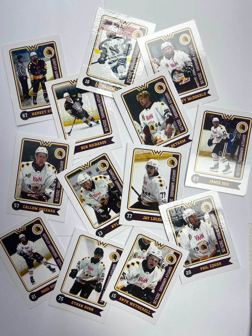 2025/26 Whitley Warriors Team Player Ice Hockey Cards