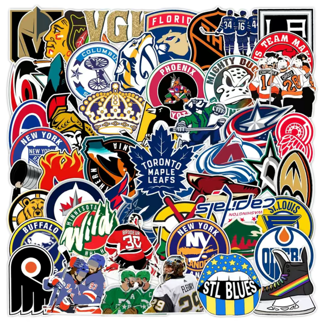 NHL Team Logo Stickers - 15 pcs