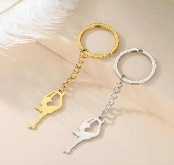 Gold/Silver Roller Skater Keyring