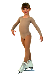 BL02 Bodywear Long Sleeved Leotard Nude