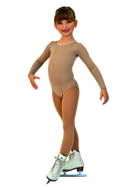 BL02 Bodywear Long Sleeved Leotard Nude