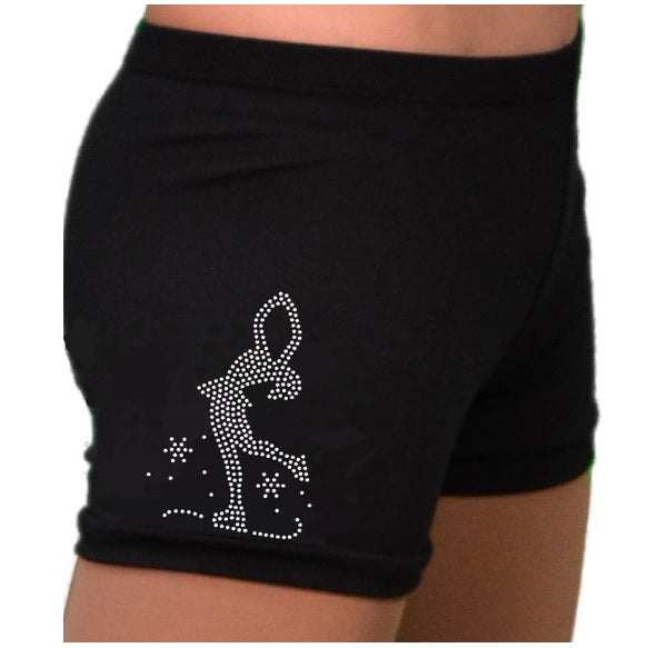 Chloe Noel Black Shorts With Crystal Layback Skater