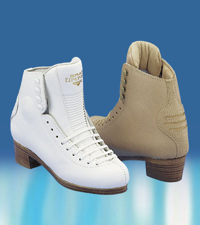 Graf Edmonton Special Boot Only Figure Skates - White and Beige