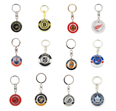 Ice Hockey NHL Team Spinner Key Ring